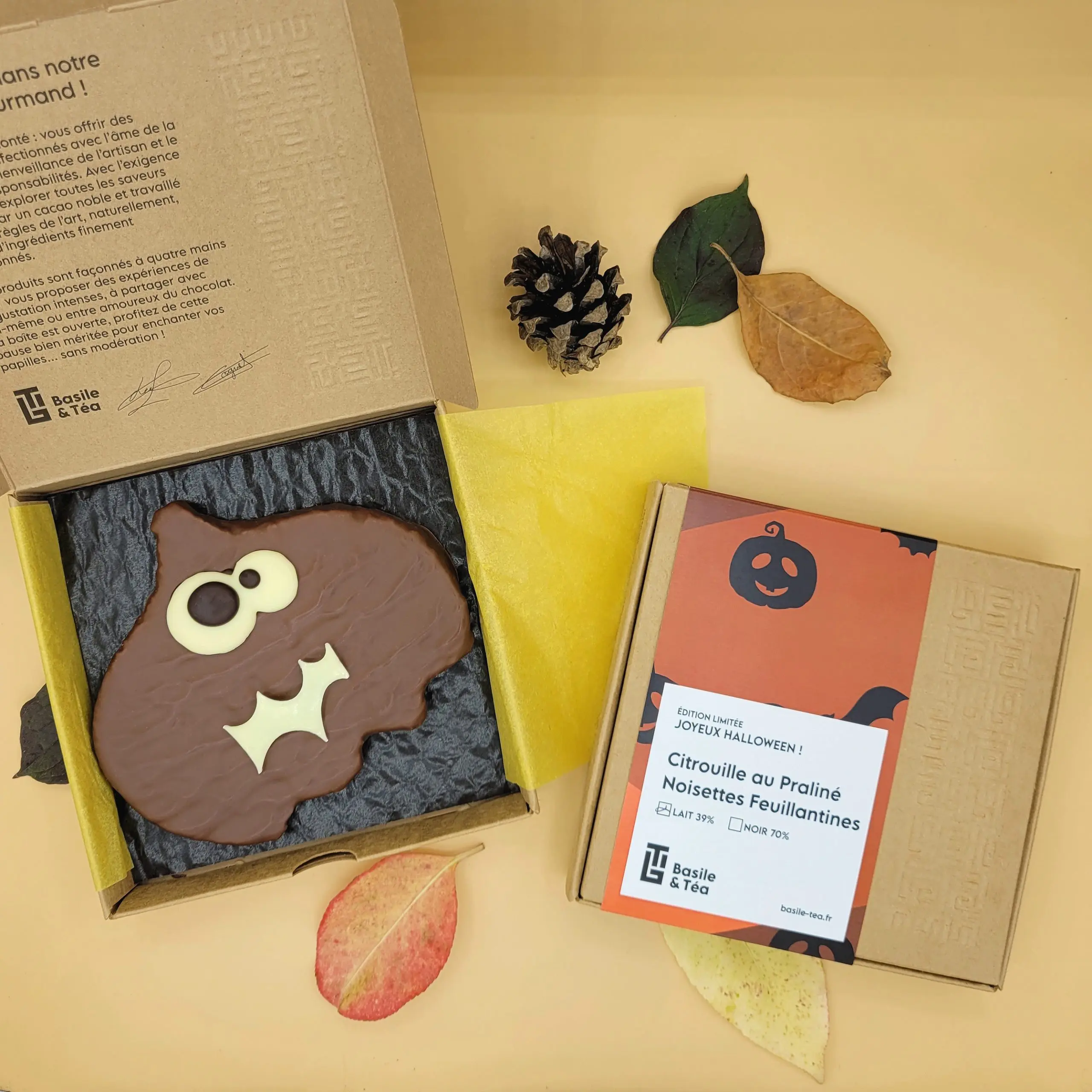 Citrouille Halloween, praliné chocolat